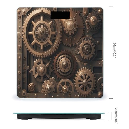 Báscula digital steampunk con pantalla grande y vidrio templado miniatura 2