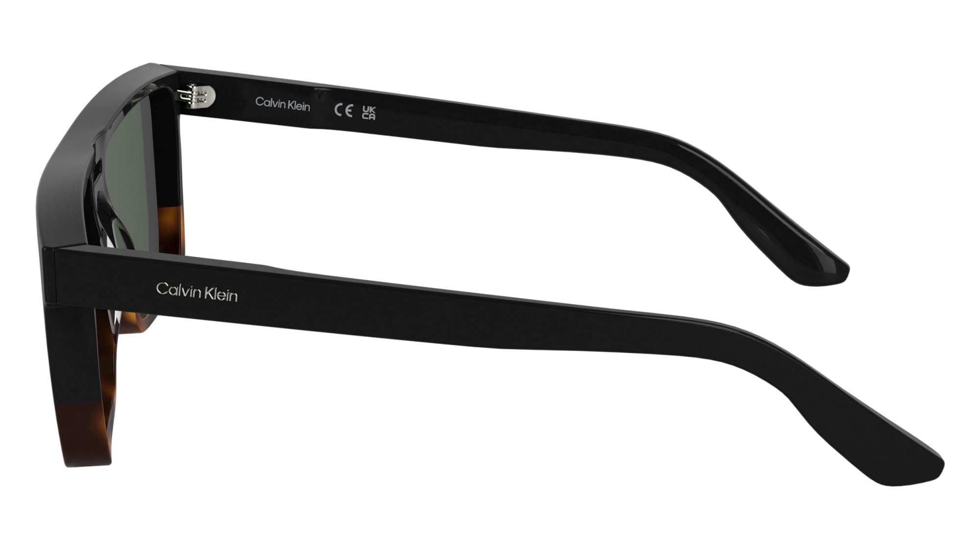 Calvin Klein Men's Sunglasses CK25501S - Black/Havana with Solid Green Lens