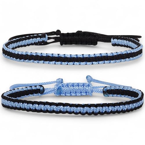 2 Pcs Red Black Color Matching Bracelets for Best Friends and Couples Gift for Her Him Birthday Boyfriend Girlfriend Besties Friendships