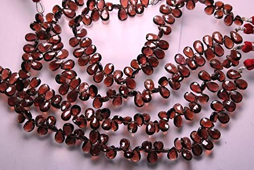 WORLD WIDE GEMS BEADS GEMSTONE 8 Inches Strand, Super Finest Large Mozambique Garnet Faceted Pear Briolettes, Size 9-10mm Code-HIGH-3117