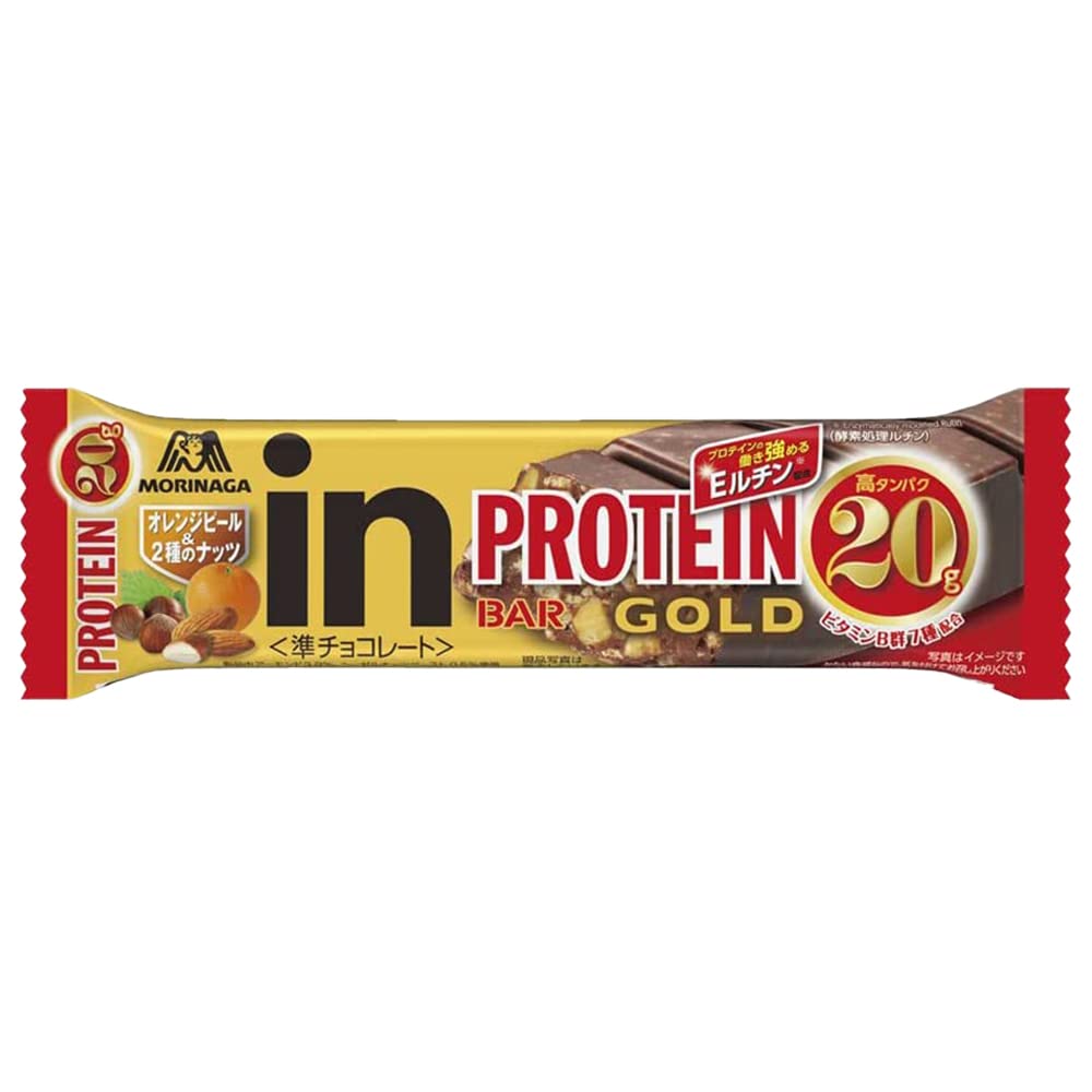 inバー プロテイン GOLD オレンジ&2種のナッツ 96本 ナッツやフルーツの味わいが楽しめて、タンパク質20g！「inバー