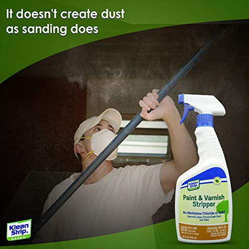 Klean Strip Green Paint & Varnish Stripper- Strips Layers of Latex Paints, Oil Based Paint, Lacquer, Wax & Stain from Wood, Metal & Masonry Surfaces- 32oz with Centaurus AZ Chemical Resistant Gloves - Thumbnail 3