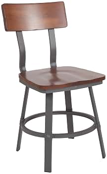 Flash Furniture - Asientos para restaurantes, Madera, Nogal rústico