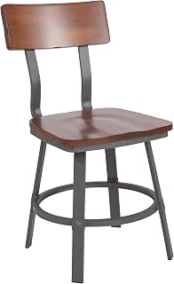 Flash Furniture - Asientos para restaurantes, Madera, Nogal rústico