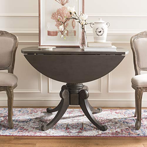 Image of SAFAVIEH Furniture - Forest Drop Leaf Dining Table - Grey Wash - Solid Wood - Farmhouse Drop Leaf Design - Seats 4 - Ideal for Dining Room, Kitchen, 43.3 inchW x 43.3 inchD Open (DTB1000C)
