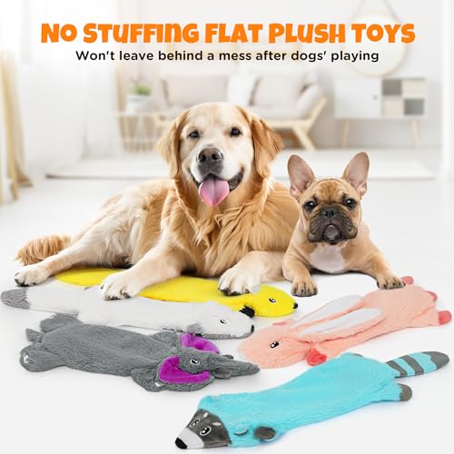 No-Stuffing-Dog-Squeak-Toys-Flat-Soft-Plush-Dogs-Chew-Toy-for-Small-Medium-Large-Breed-Chewer-Durable-Cute-Fun-Squeaky-Interactive-Teething-Puppies-Pet-Supplies-to-Keep-Them-Busy-Best-Birthday-Gifts