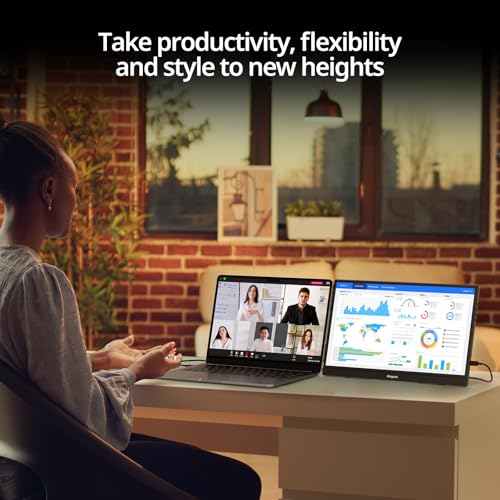 15.6 1080P Ultra-Slim Portable Monitor with Kickstand for Laptops, PCs, Macs, Phones, PS, Xbox, and Switch