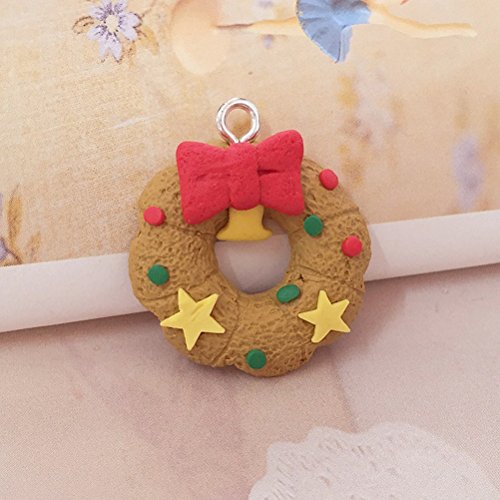 Oulii Handmade Cute Cartoon Gingerbread Snowflake Tree Snowmen Ornaments Polymer Clay Pendants Hangning Christmas Tree Decoration 6Pcs #TOP6