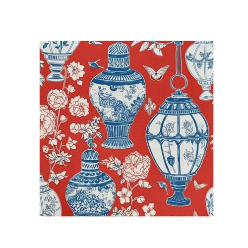 Calcomanías murales de vinilo para decoración de pared del hogar, inspiradas en Asia, frasco de jengibre azul, calcomanías de vinilo para decoración de pared de habitación de niños, cocina