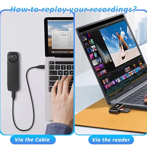 Image of Mini Body Camera with Audio & Video Recording - Small POV Cam 1080P with 16G Card - Wearable Personal Portable Cameras Recorder DV - Night Version Camcorder for Security Work Records Guard Traveling
