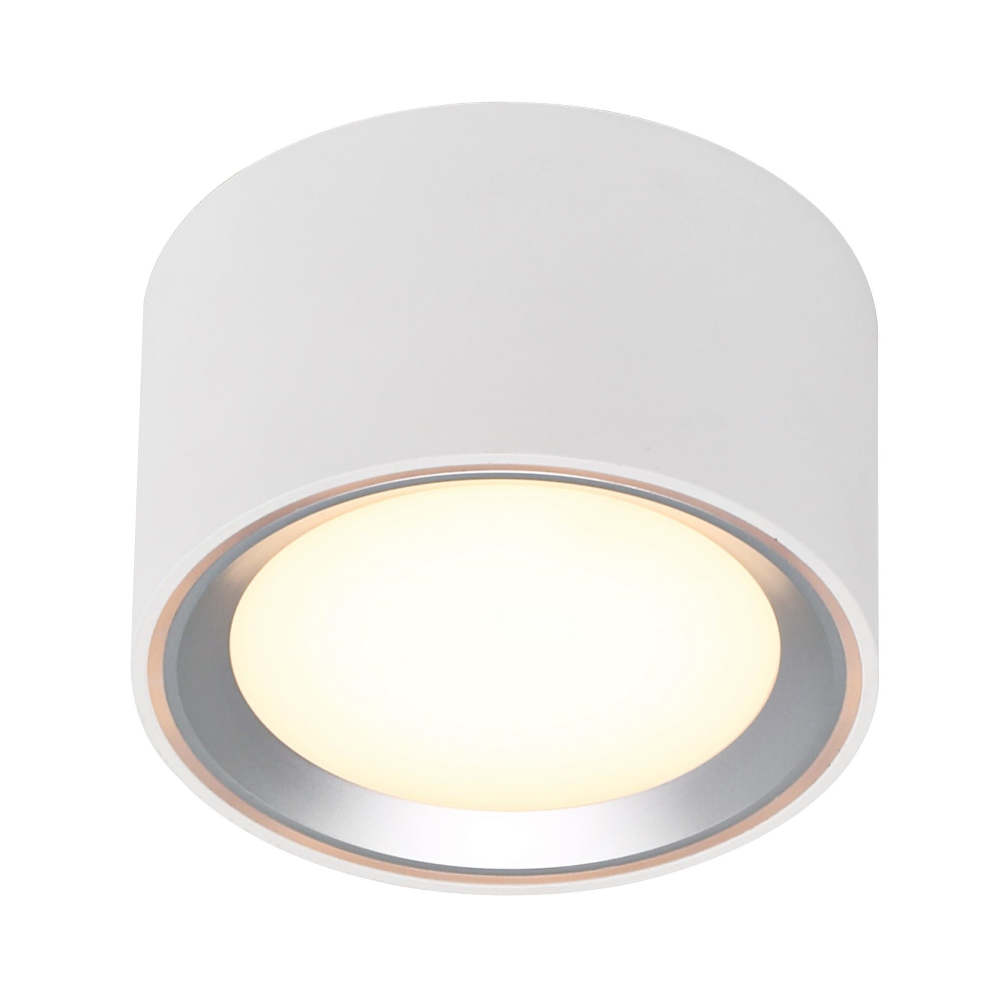Nordlux FALLON LED Aufbaustrahler im 2er-Set – Dimmbar (3-Stufen Moodmaker™), 2700K Warmweiß, 500 Lumen, Schwenkbar, Weiß/Stahl – Ideal für Decke & Wand, energiesparend
