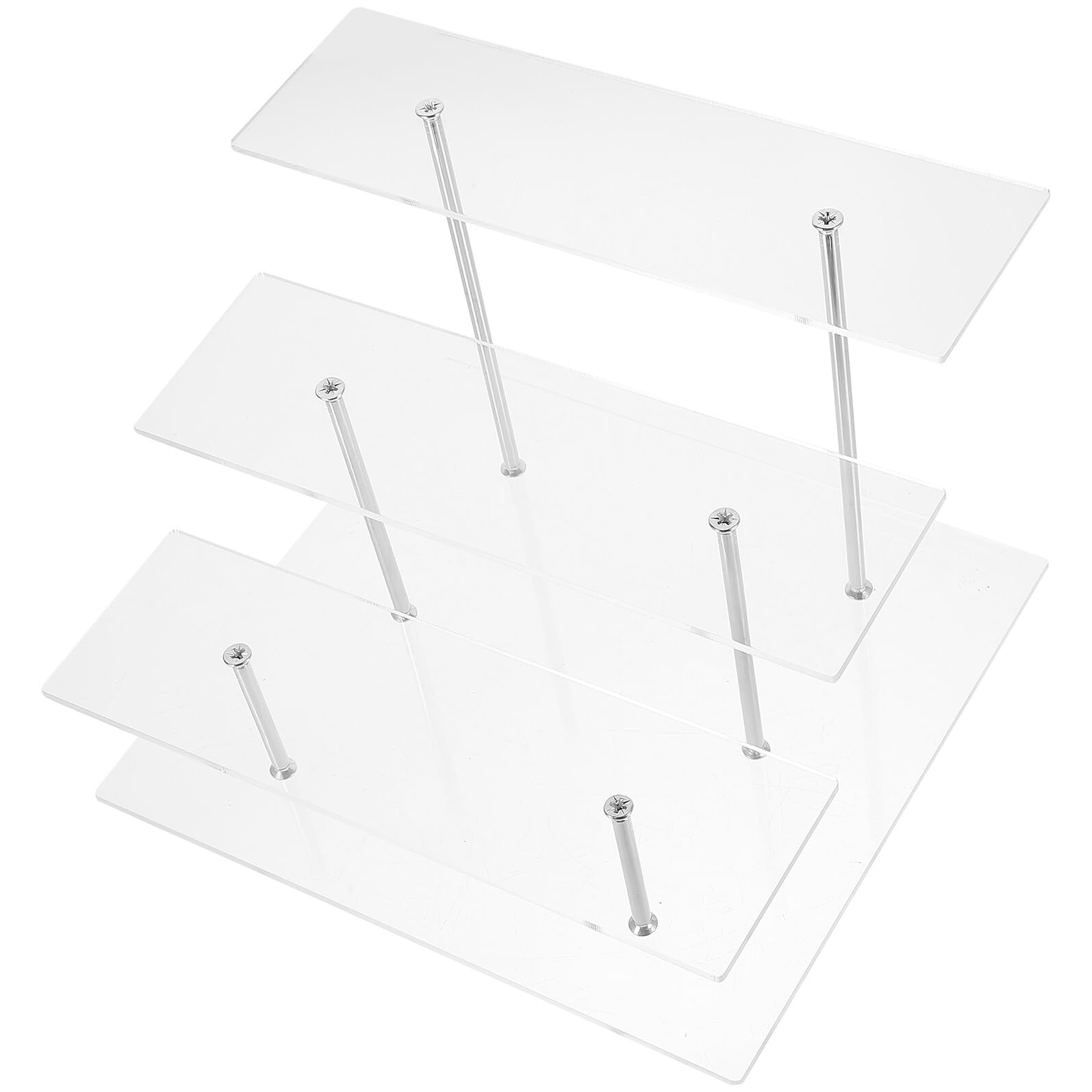 Espositore Cosmetici a 3 Livelli in Acrilico, Scaffale a Gradini | Organizzatori Trucchi a 3 Livelli, Superficie Liscia e Struttura Stabile, per Profumi e Figurine