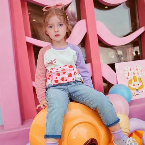 Image of Fanny Pack Birthday Gifts for 7 8 9 10 11 12 13 Year Old Teens Girls Kids, Preppy Cute Trendy Stuff Colorblock Crossbody Bag Adjustable Belt Bags, Dorm Travel Essentials for Girl Fashion