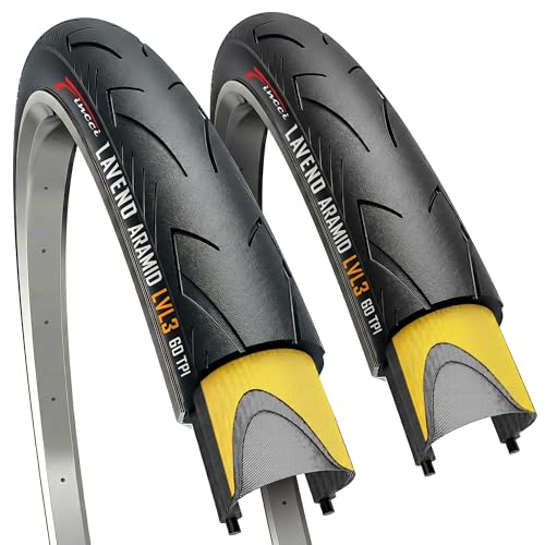 Fincci Laveno 700x32c Bike Tire - Pair Foldable Aramid 700c Durable Tires 32-622 with 1 mm Nylon...