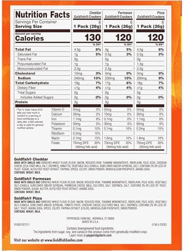 Goldfish Crackers Say Cheeeese Variety Pack with Cheddar, Pizza and Parmesan, Snack Packs, 20 Ct (18.8 Ounces) — view 7