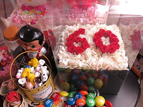 Amazon 金婚式 お祝い 花 フラワーギフト 数字 花 50入り プリザーブドフラワー ケース付 プリザーブドフラワー オンライン通販