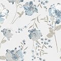 VaryFloral Boho Floral Wallpaper Neutral Farmhouse Blue Flower Peel and Stick Wallpaper Beige Botanical Floral Contact Paper Removable Wall Covering Vinyl Roll for Bedroom Living Room Cabinet 12"x118"