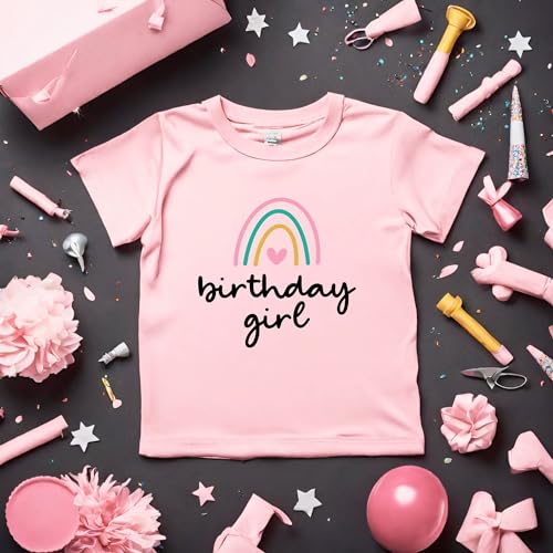 Birthday Girl Rainbow Shirts 2 to 16 Years Old Cute Teen and Toddler Girls Soft Cotton Top Tees3