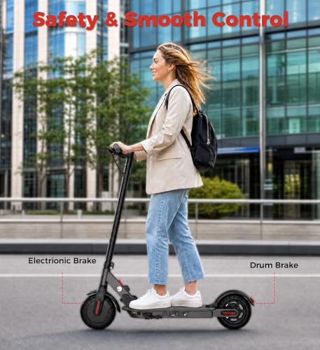Image of Electric Scooter, 21 /28 Miles Range, 18 /22 /25 MPH Speed Electric Scooter for Adults, 500 /750W Motor, 10 inch /8.5 inch Pneumatic Tires Scooter with Dual Braking, Foldable Escooter for Commuting & Campus Use
