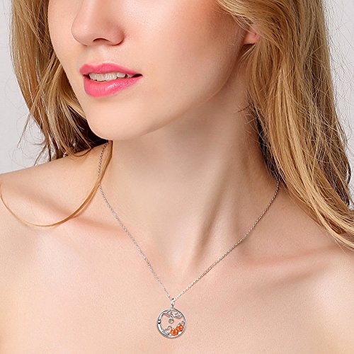 DAOCHONG Pumpkin Necklace for Halloween S925 Sterling Silver Pumpkin Devil Forest Pendant Necklace Jewelry Gift for Women2