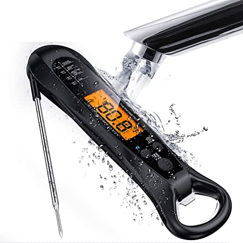 Meat Thermometer Intelligent Fast Instant Read for Grill and Cooking. Best Waterproof Ultra Fast Thermometer with Backlight & Calibration. Digital Food Probe Kitchen, Outdoor Grilling and BBQ!