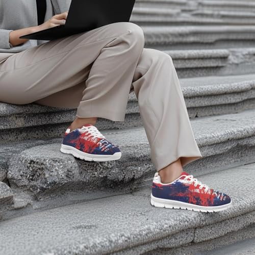 Image of GIFTPUZZ Mens Lace Up Athletic Trainers Running Sneakers Wedge Breathable Gym Lightweight Sports Tennis Shoes