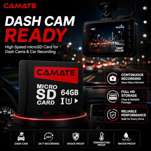 Image of Conbre 64GB Micro SD Card Class 10 Memory Card, UHS-I, Up to 100MB /s, Full HD & 4K Recording, High-Speed Storage for CCTV Cameras, Smartphones, Tablets, Dashcams & Drones