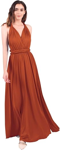 Women Transformer Evening Long Prom Dress Multi-Way Wrap Convertible Floor Length Wedding Halter Maxi Gown High Elasticity