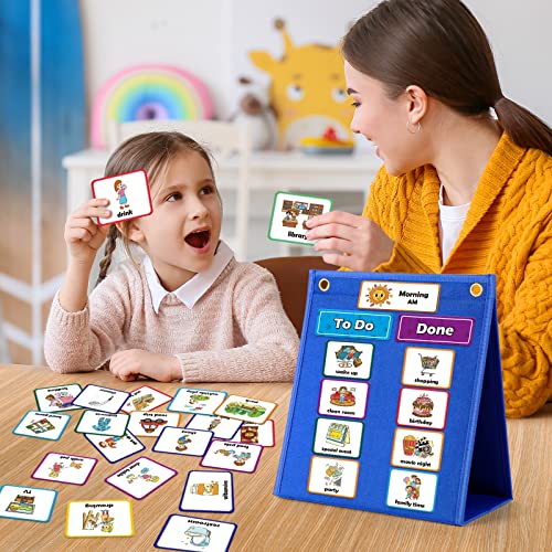 Torlam Visual Schedule for Kids Chore Chart, Morning Bedtime Routine Chart for Toddlers, Responsibility Daily Schedule Board Communication Cards Autism Learning Materials for Home School, 86 Cards - Image 3