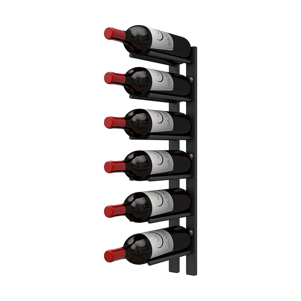 Ultra Wine Racks Cork Out Wall Mounted Wine Rack (2 Foot, Matte Black, Holds 6 Wine Bottles) - Modern & Minimalist Metal Wine Storage for Home Bar,