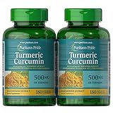 Puritan's Pride Turmeric Curcumin 500 Mg Contains Antioxidants, 360 Total Count (2 Packs of 180...