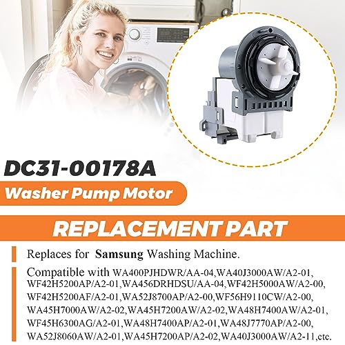 image for 【UPGRADED】DC31-00178A DC31-00187A PX3516-01 Washer Drain Pump OEM 