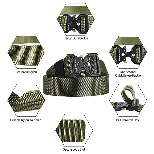 Kingmoore QS-0005 Men'S Tactical Belt Heavy Duty Webbing Belt Adjustable Military Style Nylon Belts thumb #1