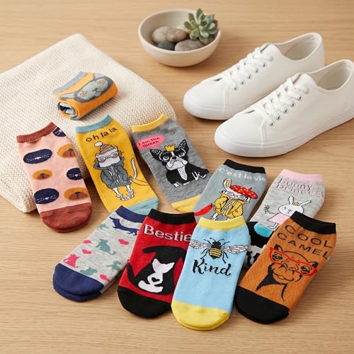Image of Tipi Toe Women's 20 Pack Colorful Low Cut Socks - Lightweight, Breathable Design for All-Day Comfort Sizes 9-11 /10-13