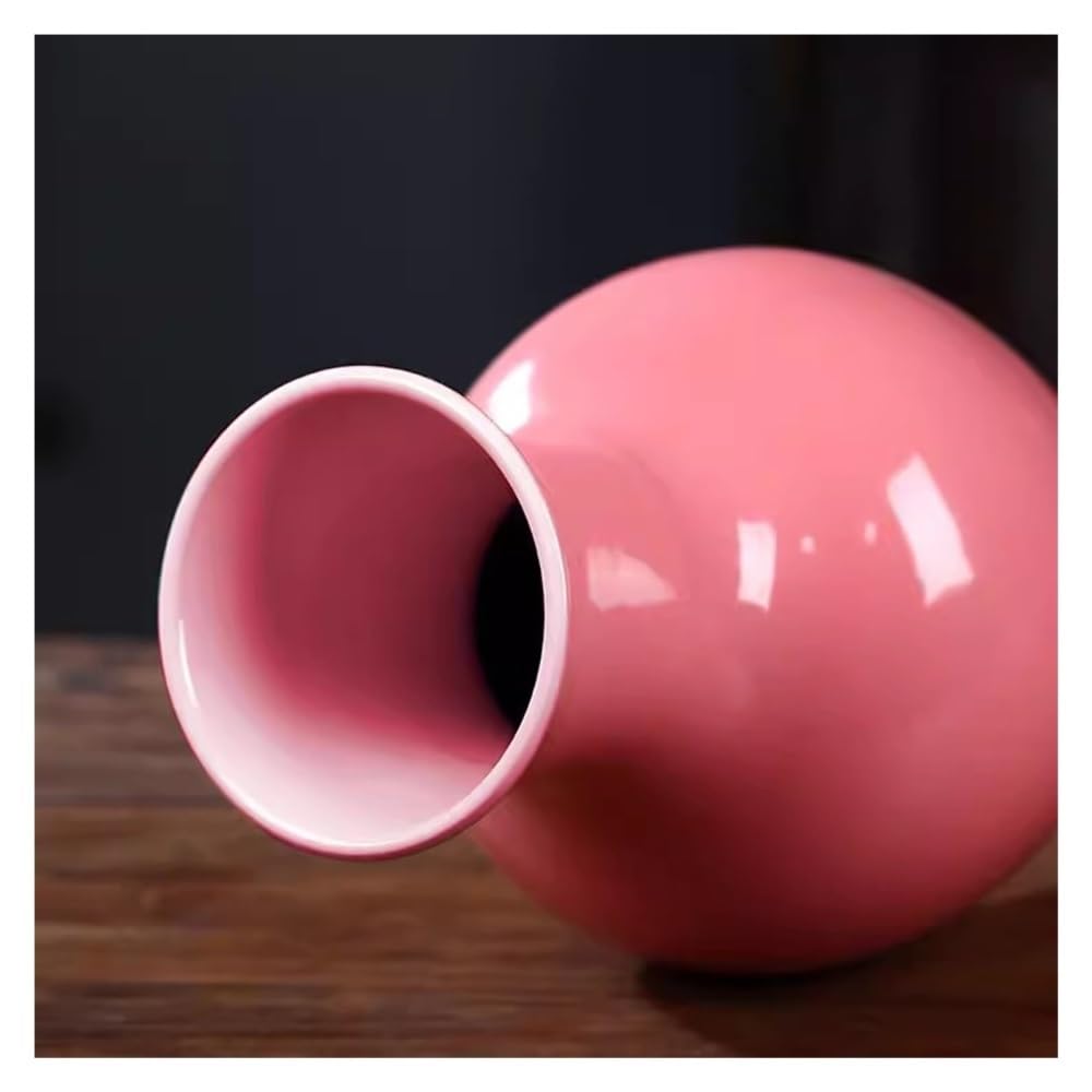 Wazon na kwiaty Ceramiczny wazon – różowy wystrój domu, wkład do kwiatów, chińska ozdoba do salonu(Green)