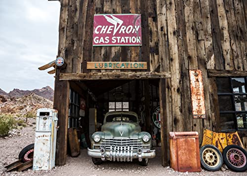 Fond photo garage abandonné Nevada arrière-plan photographie voiture rouille et maison bois