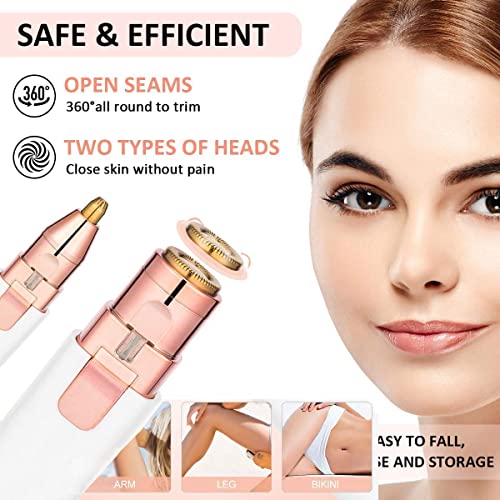 Image of Eyebrow Trimmer & Facial Hair Remover Razor for Women - Professional Personal Hair Removal (facial epilator) (Portable eyebrow epilator), Multicolor (2IN1)