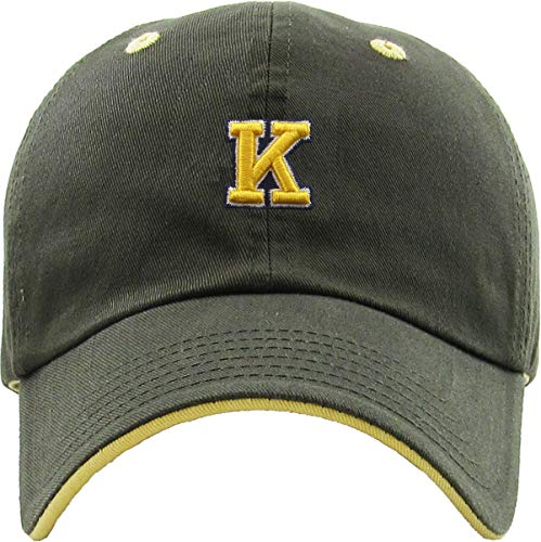 Image of A-Z Name Initial Alphabet Letter Baseball Cap for Teams Great Gift for Family Husband Wife Mom Dad Kids
