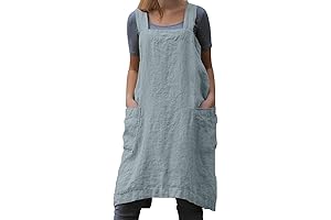 TBA Cross Back Square Pinafore Apron for Women with Pockets