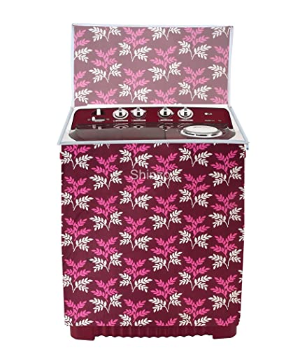 Image of Woah Washing Semi Automatic Washing Machine Cover Suitable for 5 Kg to 8 Kg Purple Leaf Top Load Washing Machine Cover