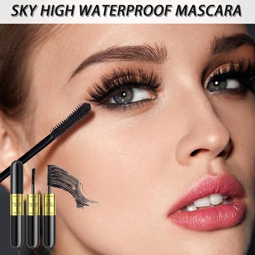 2-In-1 Smudge Proof Mascara With Essence Black Waterproof & Fibre Mascara Multifarious Effects-Mascara For Sensitive Eyes-Lash Princess Mascara-Sky High Mascara-Black Mascara Long Lashes-4D 5D Mascara - Image 8
