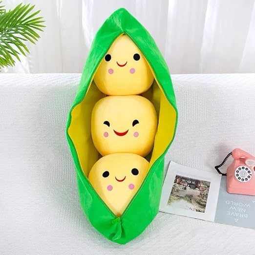 Image of Stuffed Animal Cute Plush Toy - Hugging Plush Squishy Pillow Toy Gifts (Pea Shaped Stuffed Toy)