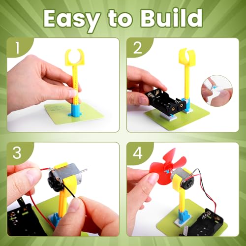 STEM Toys Science Kits, 8 Bulk Electric Circuit Kit for Kids Classroom, STEAM Activities Crafts Electrical Experiment 2nd 4th 5th Grade STEM Gifts, Build a Fan Activity Projects School Party Favors - Image 4