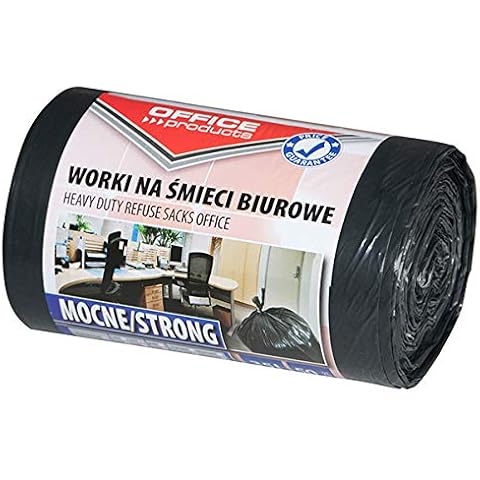 Office Products 22021213-05 Bin Liners 35 L - Pack of 50 Strong LDPE | Bin Bags for Household Waste for the Office | Colour: Black | Film Thickness: 20 μm Cover