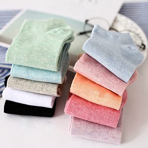 Image of Ankle Length Plain Colourful Socks For Women /Girls-Combo Free Size Pack of 5 Pairs