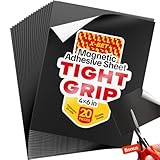 DIY Craft Magnetic Sheets with adhesive backing - 4x6' 20 pack Adhesive Sheets for Magnetic Stickers and Photos - 100% Customizable