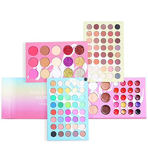 POPFEEL 121 Colors Makeup Palette(Eyeshadow,Blush,Concealer,Press Powder,Glitter,Lip gloss)