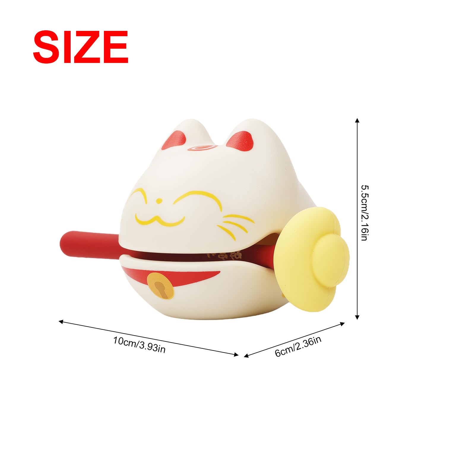 Larcele Creative Cat Wooden Fish Percussion Instrument (XMY-01) (White Fortune Cat)
