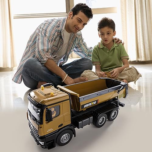 Image of RC Dump Truck Toy, 10CH Remote Control Dump Truck for Boys 4-7 8-12, Heavy Duty Metal Construction Vehicles, 20KG+ Load Capacity, Birthday Gifts Ideas for Kids Toddlers, 1 /14 Scale Toy Trucks