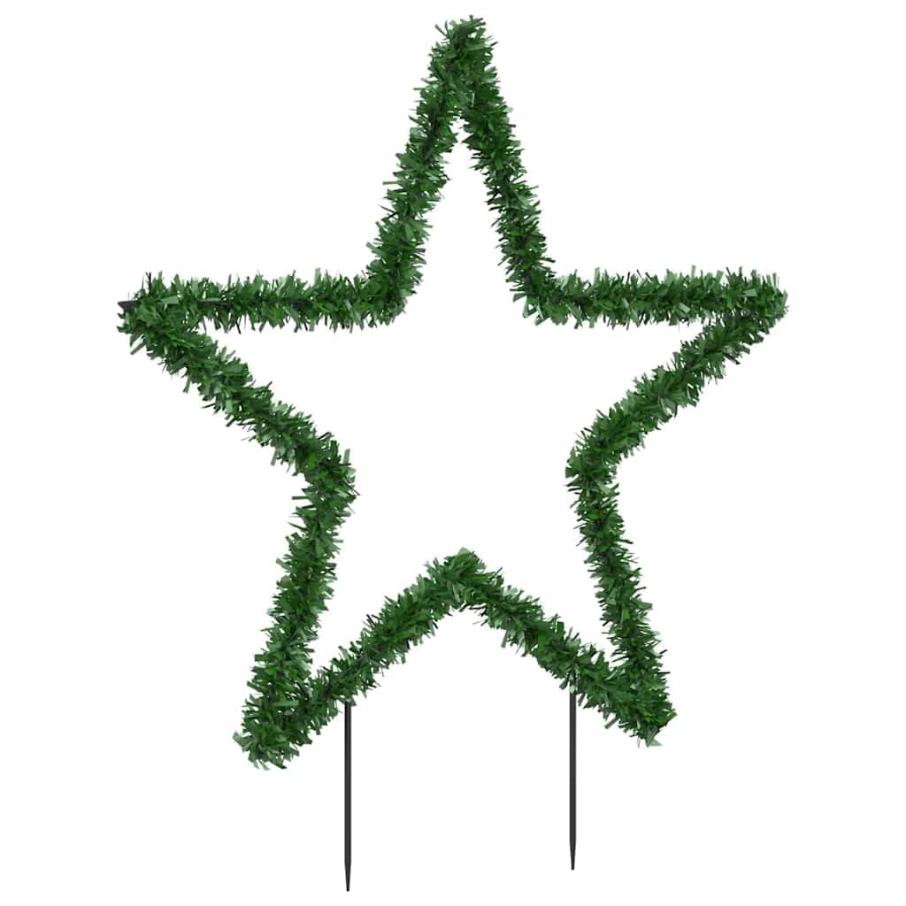 Weihnachtsstern Beleuchtung 60cm mit Erdspießen, 80 LED Lichterkette für Garten und Wohnzimmer, 8 Leuchtmodi, IP44 Wasserdicht, Warmweiß, Schwarz